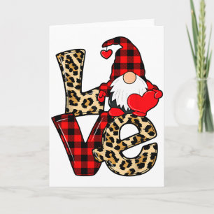 Süße Gnome Valentinstag Liebe Leopard Karo Paar M Karte