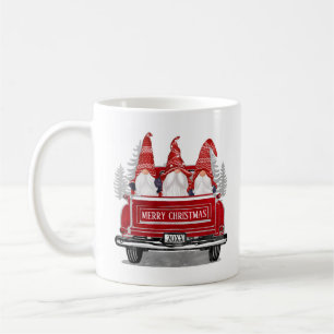 Süße Gnome Vintage Roter LKW Frohe Weihnachten Kaffeetasse