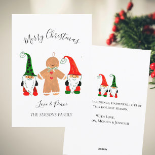 Süße Gnome Wasserfarben-Weihnachtsmann aus Lebkuch Feiertagskarte