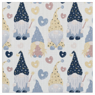 Süße Gnome Weiße Stoff Nach Maß Fat Quarter