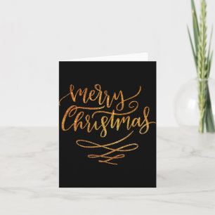 Süße Gold-Bürstenschrift Frohe Weihnachten T-Shirt Karte