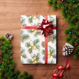 Süße Gold Honig Gelbe Kiefernzapfen Weihnachten Geschenkpapier