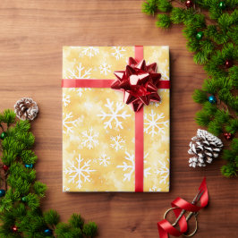 Süße Gold Honig Gelbe Schneeflocken Weihnachten Geschenkpapier