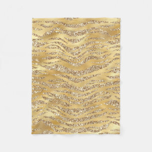 Süße Gold-Tiger-Haut-Druckmuster Tierliebhaber Fleecedecke