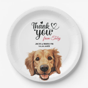 Süße Golden Retriever Hochzeit Danke Party Pappteller