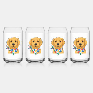 Süße Golden Retriever-Hund-Illustration Can Glass  Dosenglas