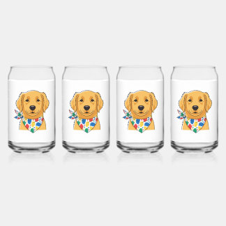 Süße Golden Retriever-Hund-Illustration Can Glass  Dosenglas