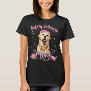 Süße Golden Retriever-Mama-Blumen-Hund-Frauen T-Shirt