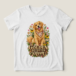 Süße Golden Retriever Mama Blumen-Hundliebhaberin Tri-Blend Shirt