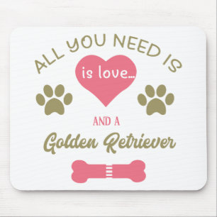 Süße Golden Retriever Mama süßer Welpe Hund Liebe Mousepad