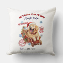 Süße Golden Retriever Weihnachts-Wurfkissen