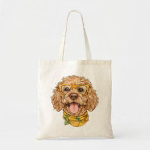 Süße Goldendoodle-Hundesonnenbrille Orangen Tragetasche