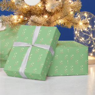 Süße goldene Herzen Grün  Geschenkpapier
