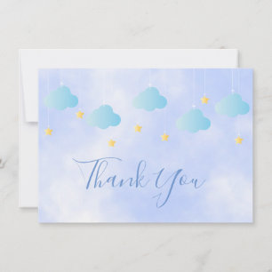 Süße goldene Sterne Blaue Wolken Schrift Danke