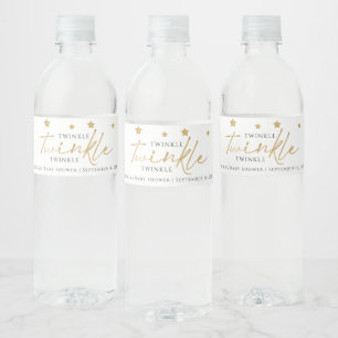 Süße goldene Sterne funkeln funkeln Baby Shower Fa Wasserflaschenetikett