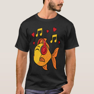 Süße Goldfisch Musiknoten Musiker Fisch T-Shirt