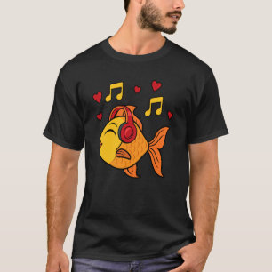 Süße Goldfisch Musiknoten Musiker Fisch T-Shirt