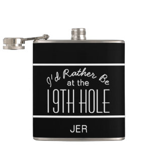 Süße Golfer 19. Loch monogrammierte Initialen Schw Flachmann