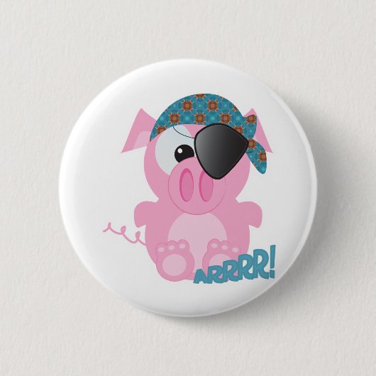 Süße Goofkins-Schweine-Pirat Button (Vorderseite)