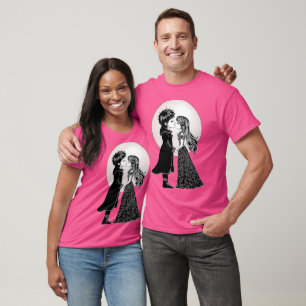 Süße Gothic Emo Kinder küssen sich am Valentinstag T-Shirt