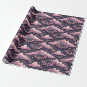 Süße Gothic-Fledermäuse Rosa Wasserfarbe Geschenkpapier (Ungerollt)