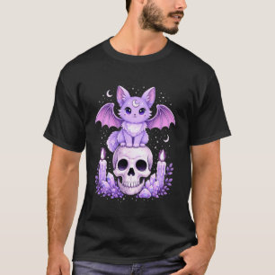 Süße Gothic-Katze Fledermaus Kawaii Pastell-Goth-Ä T-Shirt