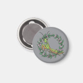 Süße Gottesanbeterin und Berglorbeerblüte Magnet (Vorderseite/Rückseite)