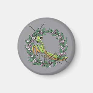 Süße Gottesanbeterin und Berglorbeerblüte Magnet