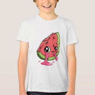 Süße Grafik eines Obststücks auf weißem T-Shirt Tri-Blend Shirt