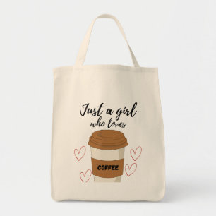 Süße Grafik-Tasche für Kaffeeliebhaberinnen Tragetasche