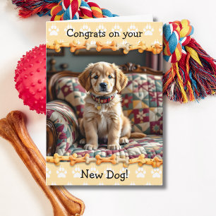 Süße Gratulation zu deinem neuen Golden Retriever Karte