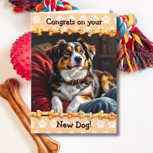 Süße Gratulation zu deinem neuen Hund  Karte
