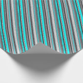 Süße graue aqua-aztekische Muster Geschenkpapier (Ecke)