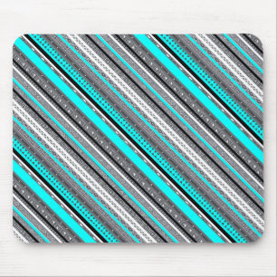 Süße graue aqua-aztekische Muster Mousepad