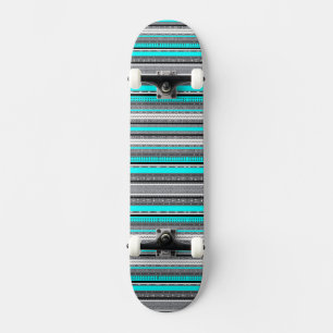 Süße graue aqua-aztekische Muster Skateboard