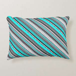 Süße graue aqua-aztekische Muster Zierkissen