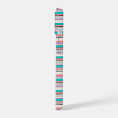 Süße graue aqua Streifen iPhone 15 Hülle (Linke Seite)