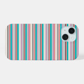 Süße graue aqua Streifen iPhone 15 Hülle (Rückseite (Horizontal))