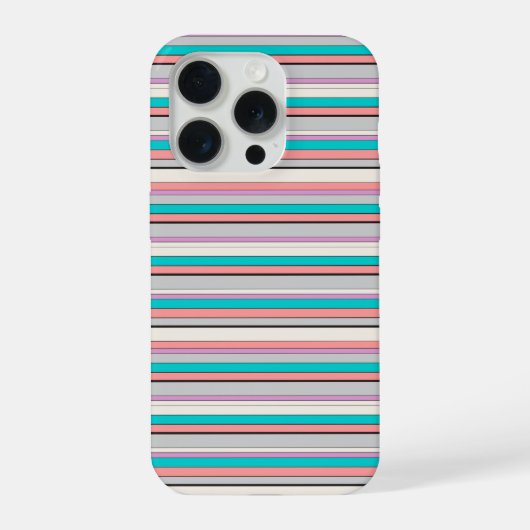 Süße graue aqua Streifen iPhone Hülle (Rückseite)