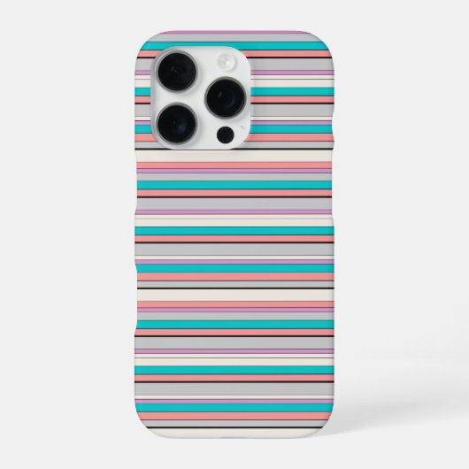 Süße graue aqua Streifen iPhone Hülle (Rückseite)