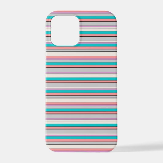Süße graue aqua Streifen iPhone Hülle (Rückseite)