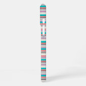Süße graue aqua Streifen iPhone Hülle (Linke Seite)