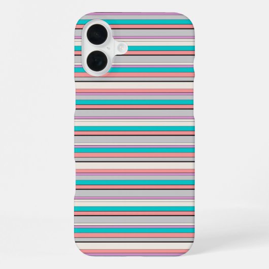 Süße graue aqua Streifen iPhone Hülle (Rückseite)