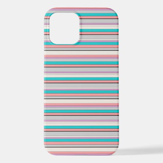 Süße graue aqua Streifen iPhone Hülle (Rückseite)