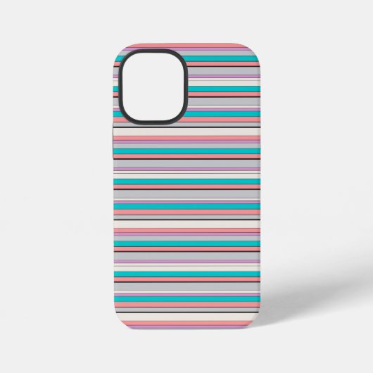 Süße graue aqua Streifen iPhone Hülle (Rückseite)