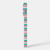 Süße graue aqua Streifen iPhone Hülle (Linke Seite)
