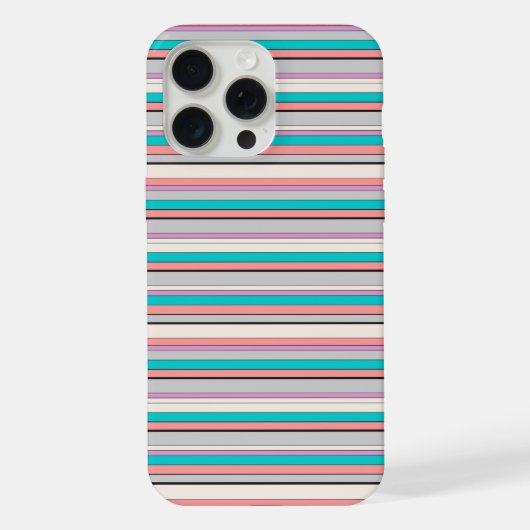 Süße graue aqua Streifen iPhone Hülle (Rückseite)