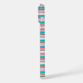 Süße graue aqua Streifen iPhone Hülle (Linke Seite)