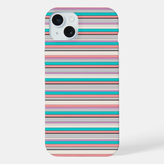 Süße graue aqua Streifen iPhone Hülle (Rückseite)