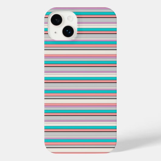 Süße graue aqua Streifen iPhone Hülle (Rückseite)